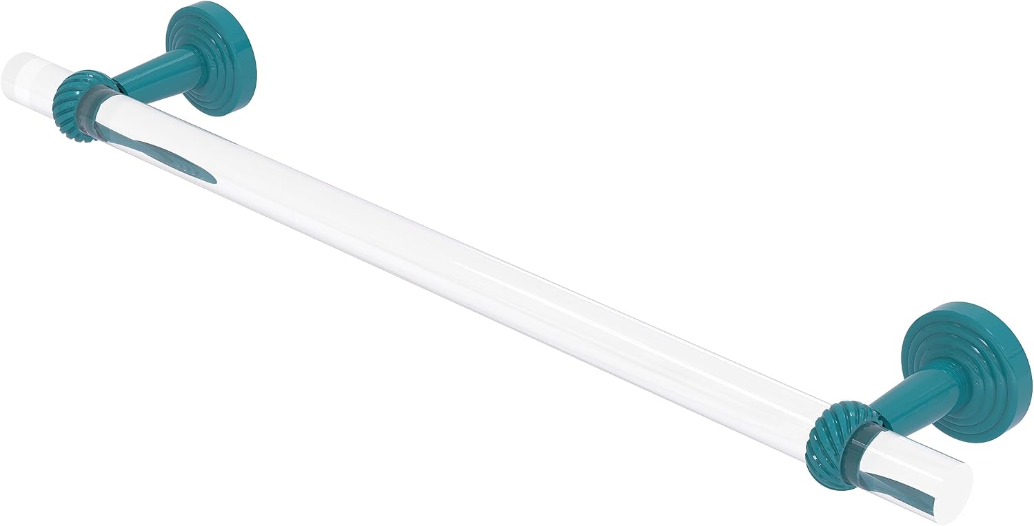 Allied Brass PB-41T-36-GLT Pacific Beach Collection 36 Inch Towel Bar with Twisted Accents, Glokzin Teal