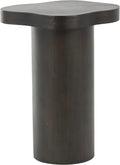 Deco 79 Wood Side End Accent Table Pedestal End Table with Rounded Square Top, Side Table 15' x 15' x 23', Black