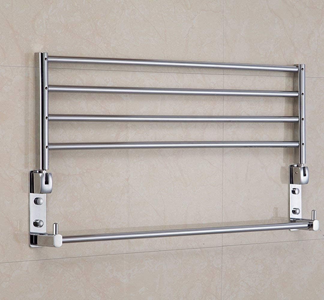 Double Bar Towel Shelf Wall Mounted Bathroom Towel Rack Brass Kitchen Towel Shelves,Chrome Finished,Towel Rail Towels/Bathrobe Storage Rack Bathroom
