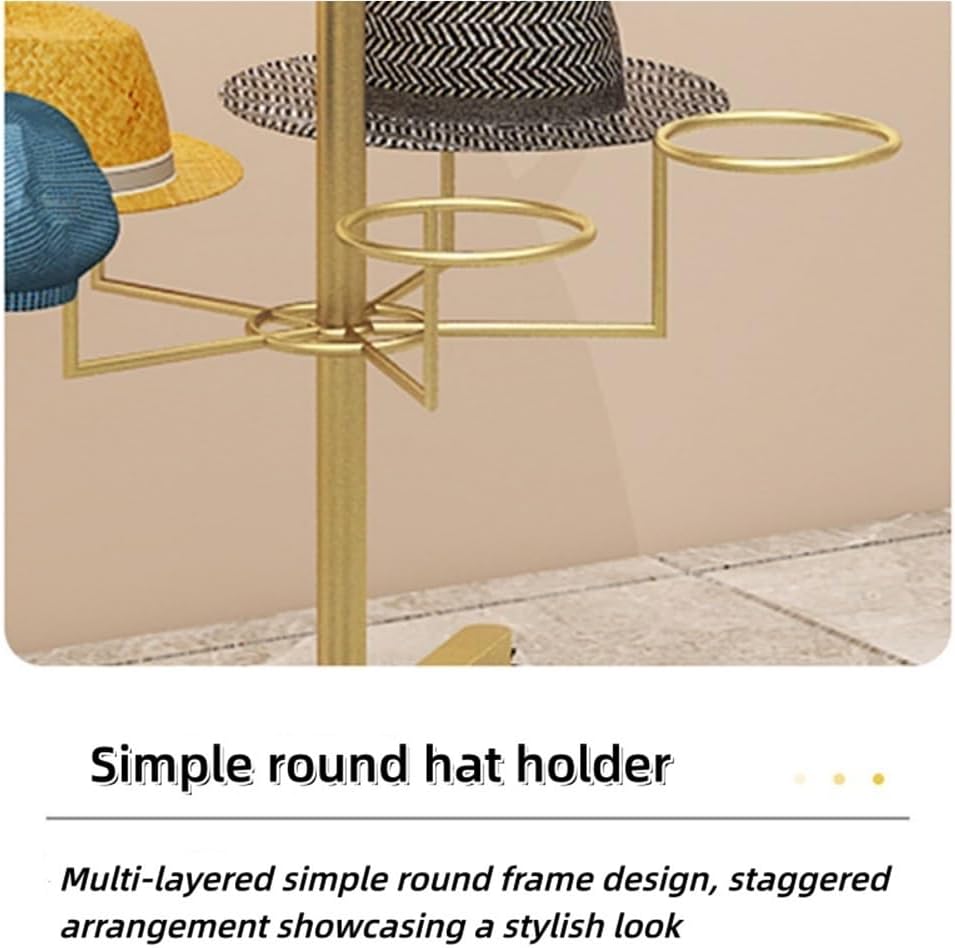 7-layers Hat Holder with Wheels, Hat Organizer for Baseball Caps, Mental Hat Display Stand, Standing Hat Rack Use in Home, Store, Vendors(White)