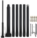 Street Light Pole 20ft Tall, Black Outdoor Galvanized Heavy-duty Metal Solar Street Lamp Post, Suitable for Outdoor Street and Courtyard Lighting Fixtures with Mounting Rebar Cage (20 FT 114+76mm)