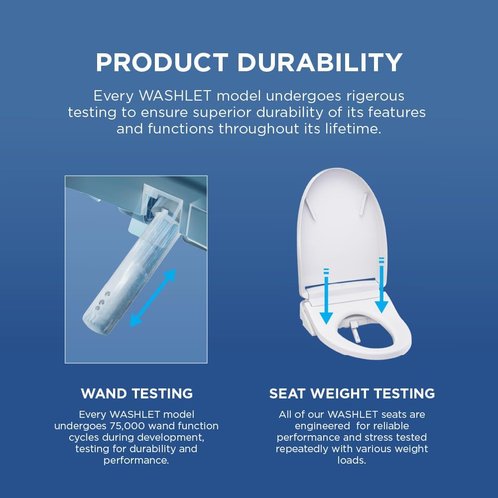 TOTO® Glaston™ WASHLET®+ S5 Two-Piece Elongated 1.0 GPF Universal Height Toilet with CEFIONTECT®, Cotton White - MW4723446CUFG#01