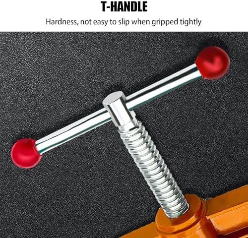 Heavy Duty Pipe Vise Brake - Forged Non-Slip T-Handle Plumbing Wrench Vise Grip Clamp for Tight Spaces, Durable Pipe Threader Tool (Small)