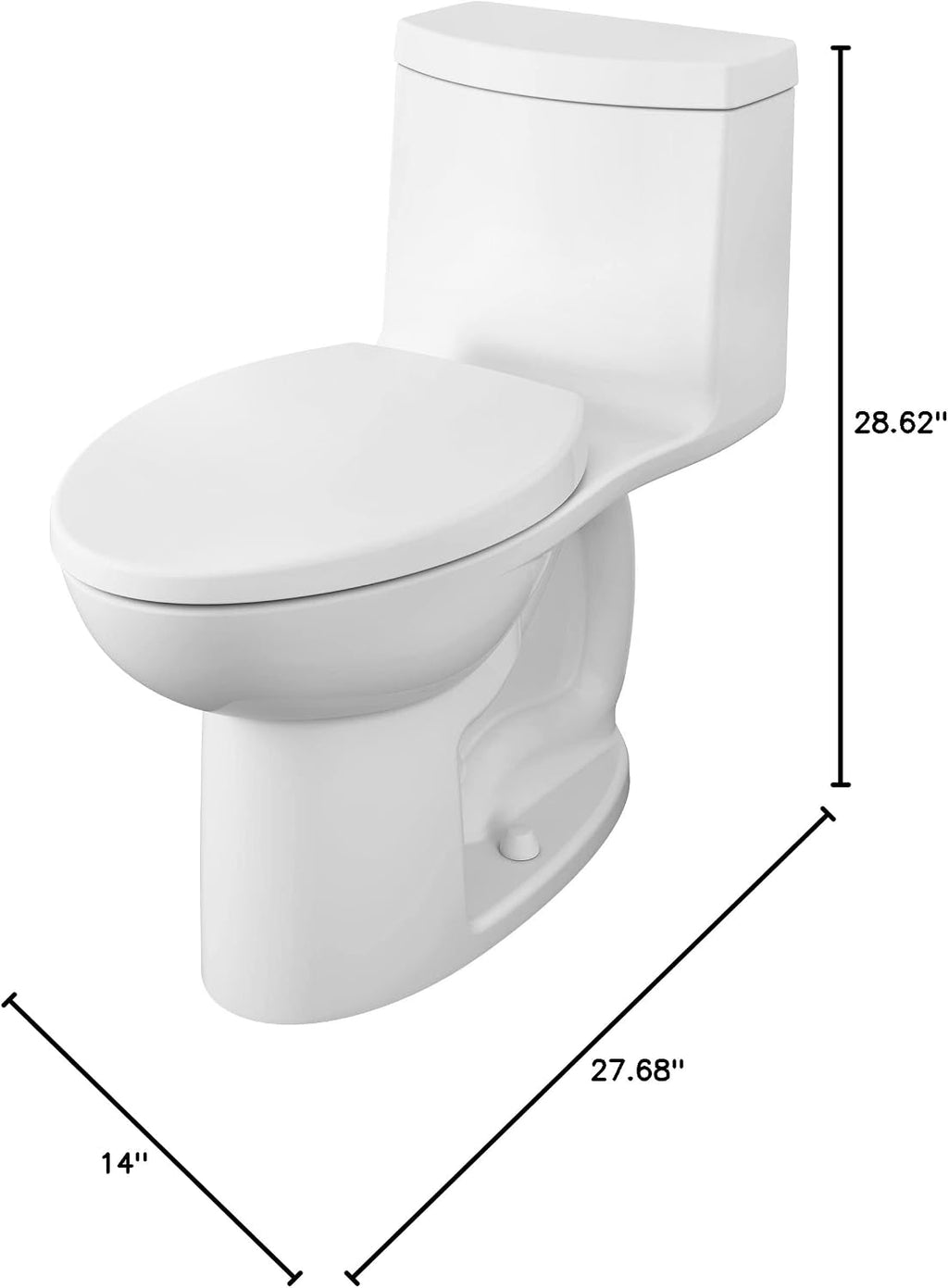 American Standard 2535128.020 1 Piece Loft Right Height Elongated Toilet, White