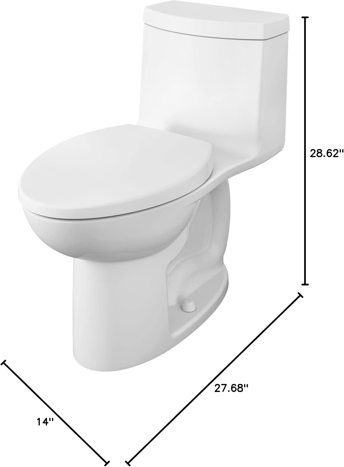 American Standard 2535128.020 1 Piece Loft Right Height Elongated Toilet, White