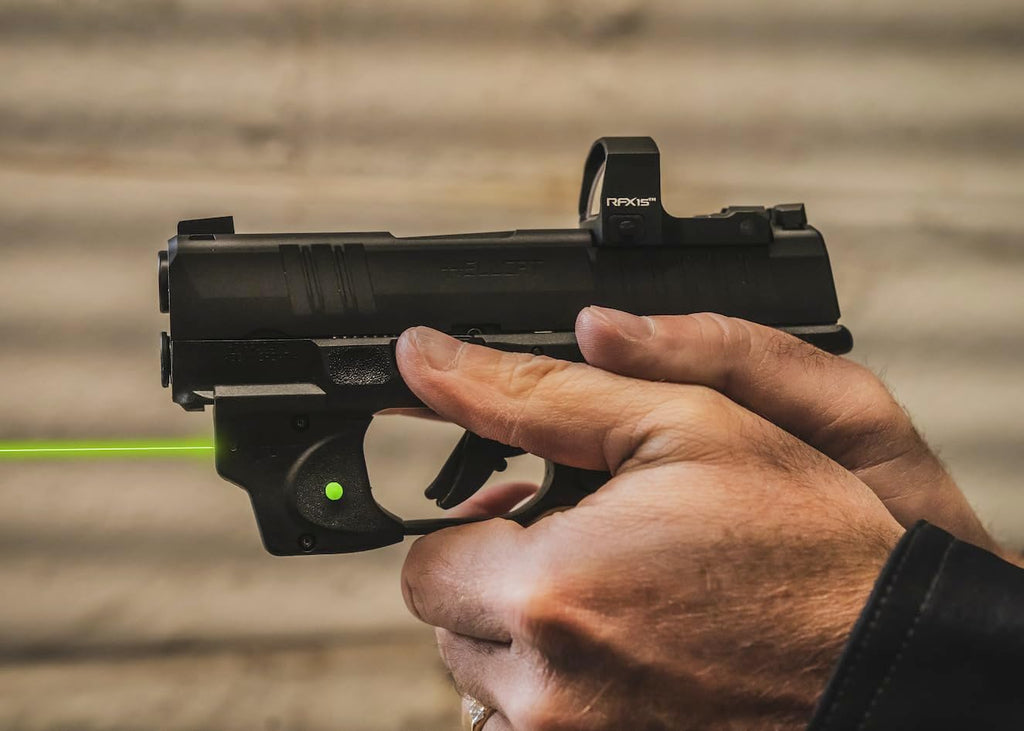 Viridian E Series Green Laser Sight, Custom Gun Fits, Railed or Non-Railed Pistols, Class 3R Green Laser Sight, 5mW Output
