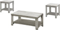 Monarch Specialties I 7880P Table Set, 3pcs Set, Coffee, End, Side, Accent, Living Room, Laminate, Grey, Transitional