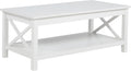 Coaster Home Furnishings - Skyview - Wood - Rectangular Coffee Table with Lift-Top Design, Hidden Storage, Cross-Frame Base and Lower Shelf - Living Room - White - 722088
