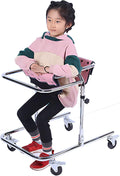 Folding Rollator Rollator Walkers Folding Kids Rolling Walker with Seat & Wheels, Kids with Cerebral Palsy & Disability Walking Aid, Removable Metal Walker for Child/Toddlers (Color : Pink, Size : M)