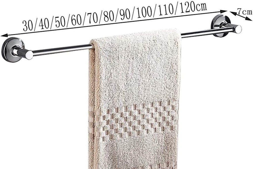 Towel Bar 304 Stainless Steel Towel Rack Bathroom Towel Bar Single Rod Free Punch Pendant Tower Hanger Long 30-120cm (Size : 50cm) (90cm) Small Gift
