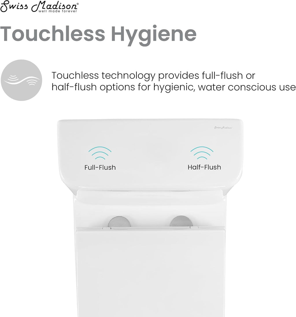 Carre One-Piece Square Toilet Dual-Flush 1.1/1.6 gpf, Touchless