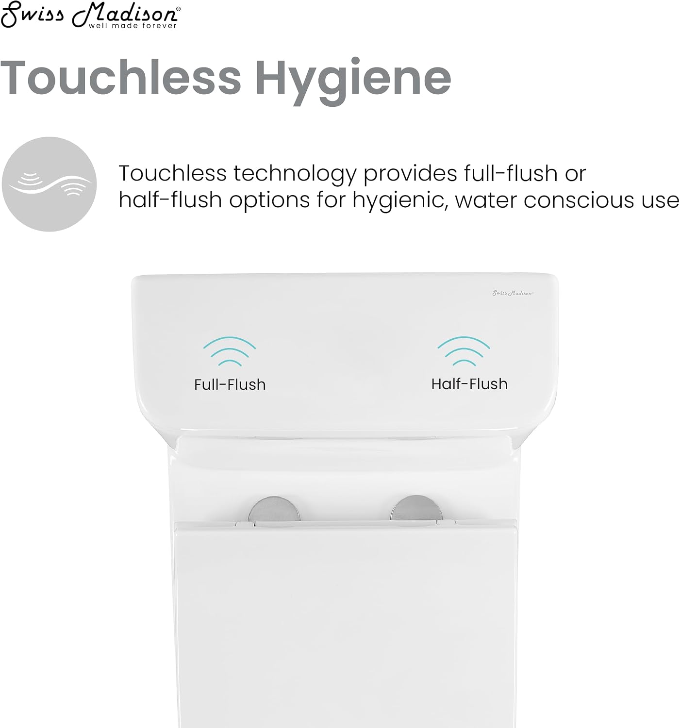 Carre One-Piece Square Toilet Dual-Flush 1.1/1.6 gpf, Touchless