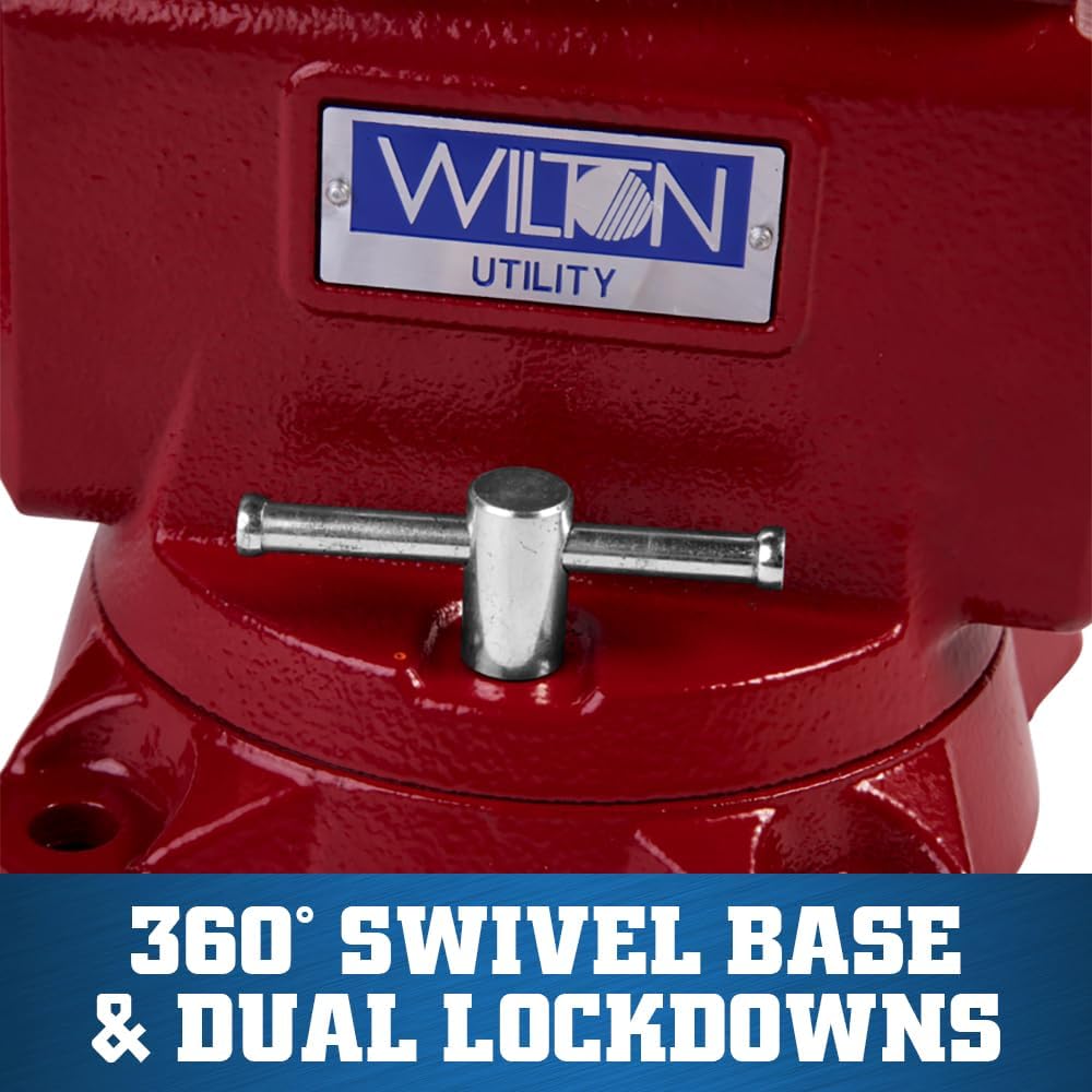 Wilton Utility Bench Vise, 6-1/2' Jaw Width, 6' Jaw Opening, 4' Throat (Model 676U)