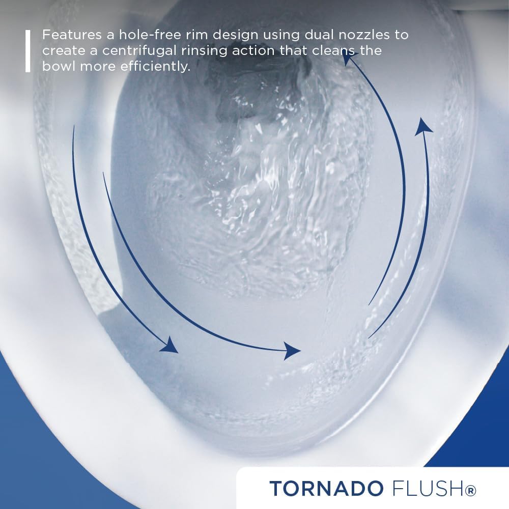 TOTO® Glaston™ Two-Piece Elongated 1.28 GPF WASHLET®+ and Auto Flush Ready Universal Height Toilet with CEFIONTECT® and SS234 SoftClose® Seat, Cotton White - MS472234CEFG#01