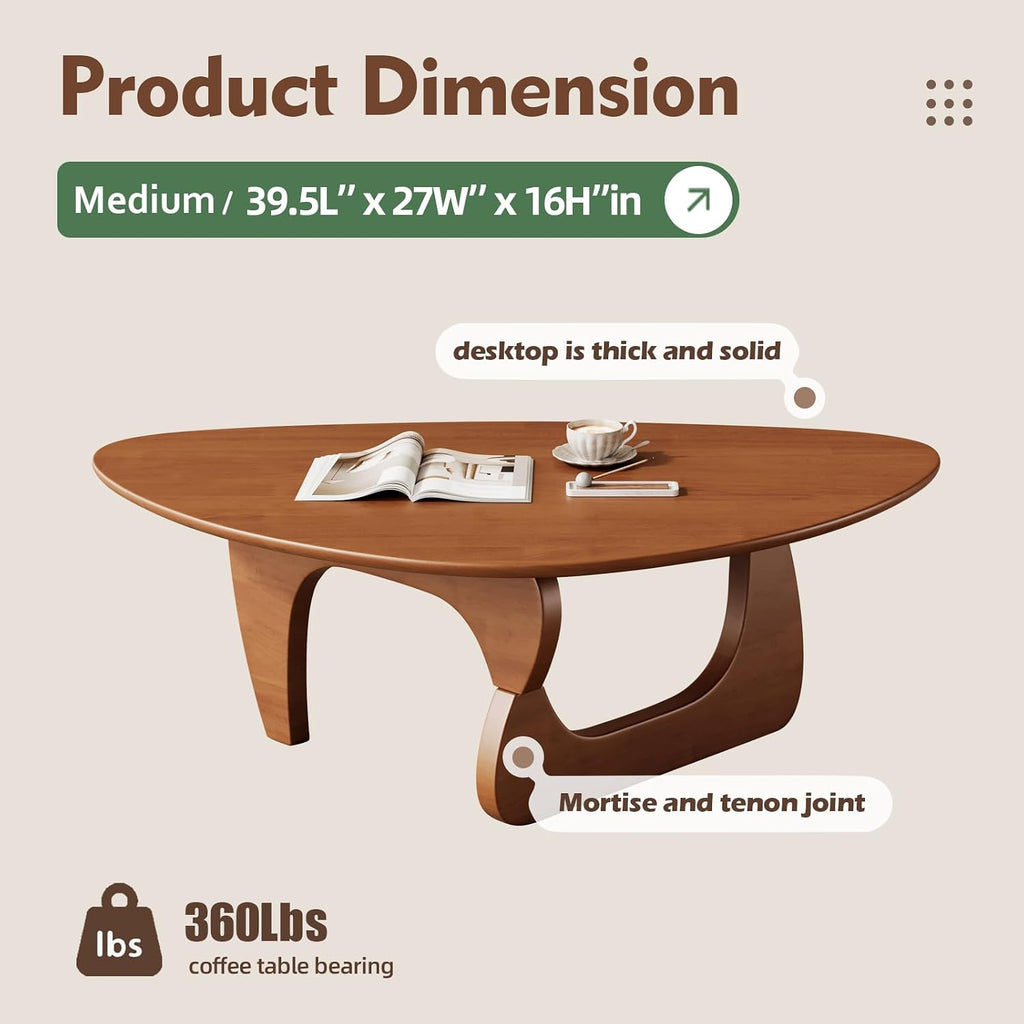 Mid Century Modern Coffee Table - Walnut Wooden Coffee Table for Living Room,Center Table Suitable for Bedroom Living Room Reception Office Tables (Walnut, Medium 39.5 * 27 * 16in)