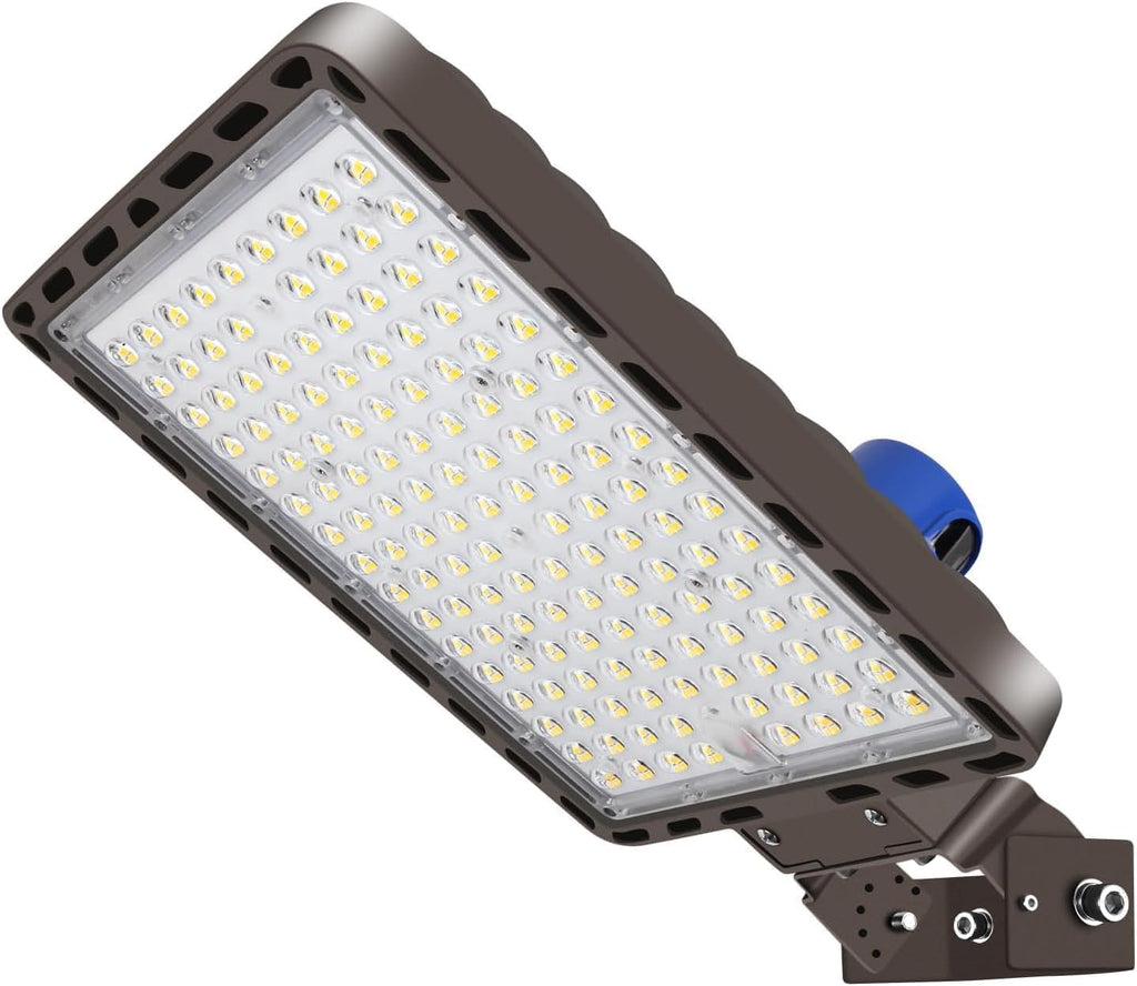 Juyace 350W LED Parking Lot Light with Photocell, 52500LM 5000K, IP65 Dusk to Dawn Outdoor Security Flood Light with Trunnion Bracket, 110-277V Commercial Area Light for Street Yard Stadium