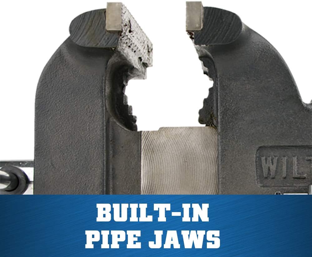 Wilton Shop Bench Vise, 6' Jaw Width, 6' Max Jaw Opening, 3-1/2' Throat (Model WS6), Gray