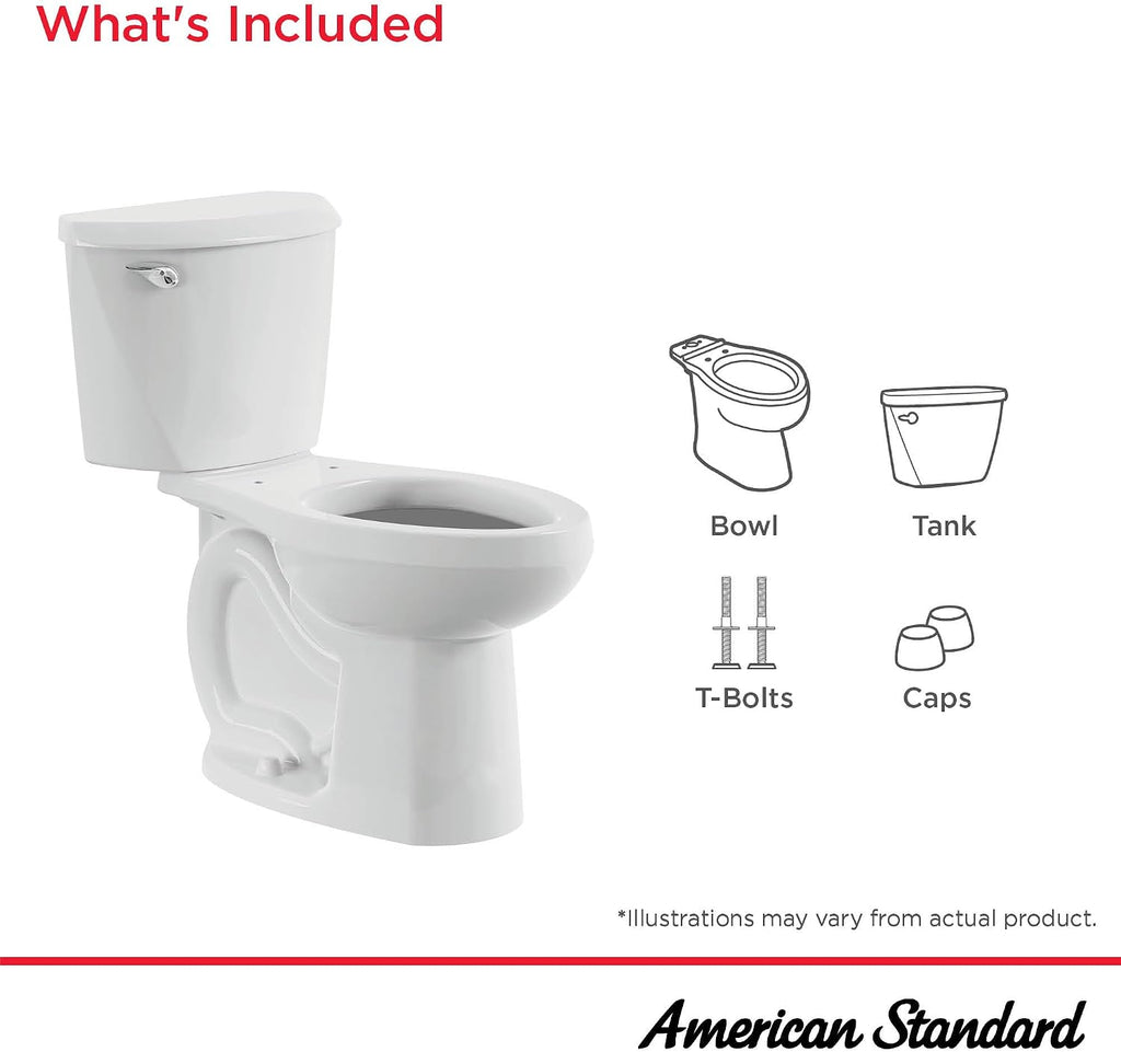 American Standard 250AA104.020 Colony 3 Two-Piece Toilet, Elongated Front, Chair Height, White, 1.28 gpf