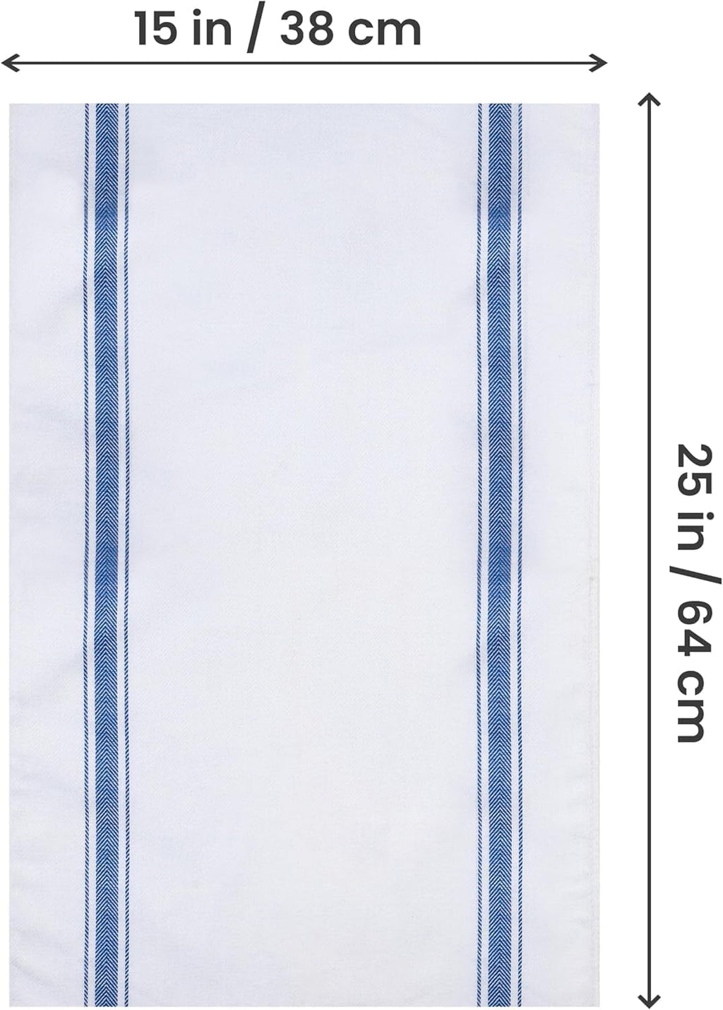 Utopia Towels Dish Towels 300 Pack (15x25 Inches, Blue), Commercial Bulk Kitchen Towels Set, 100% Ring Spun Cotton, 200 GSM, Absorbent Tea Towels for Restaurants, Hotels and Catering