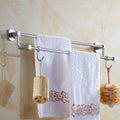 Double Bath Towel Bar Rack with Hooks Brass Polished Chrome for Bathroom, Towel Rod Rack Holder Rail Round Wall Mounted for Bedroom, Kitchen, Living Room,Toilet 80cm