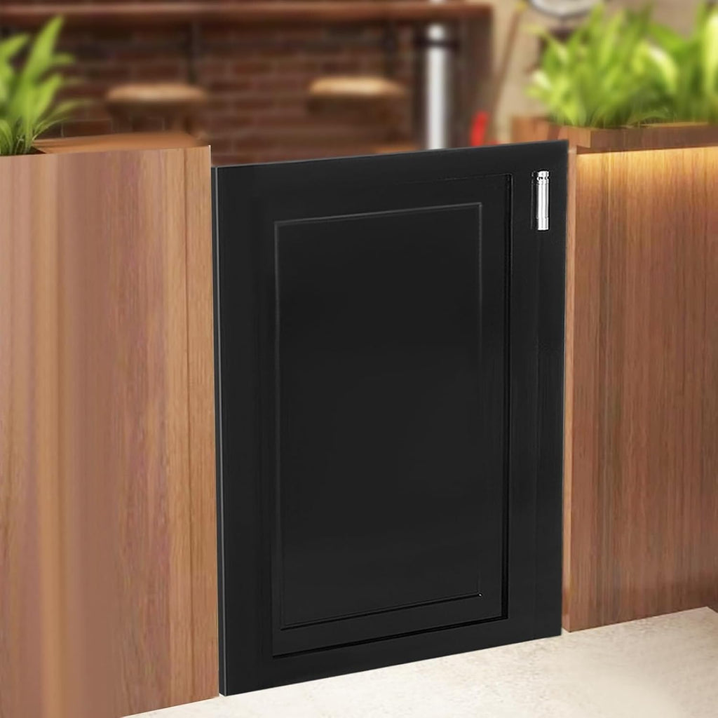 Swinging Door Cafe Doors,Solid Wood Swing Door Interior Saloon Half Partition Doors with 3 Hinges for House Kitchen Shop Entrance Pub Porch(23.6x35.4in-Black-3)