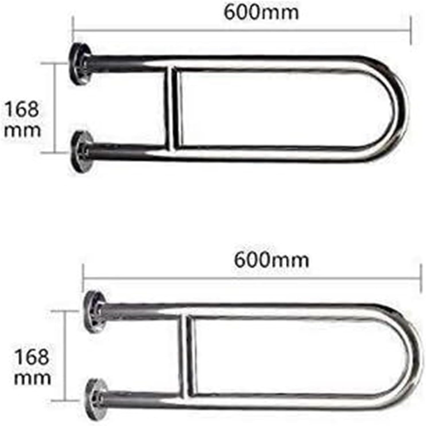 Toilet Frame Bathroom Toilet Grab Handles 24-Inch Handicap Polished Chrome Grab Bar Toilet, Wall Mounted Shower Safety Support Rail ly Stainless S (O