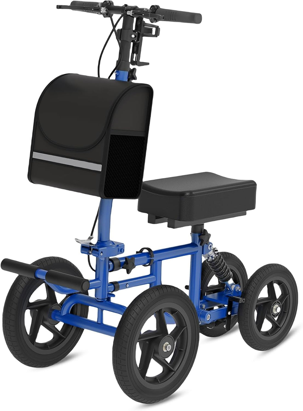 All Terrain Knee Scooter for Adults, Foldable Rolling Knee Scooter with DIY Stickers & Shock Absorber, Steerable Knee Walker for Broken Foot, Ankle Injuries & Surgery, Better Crutch Alternative