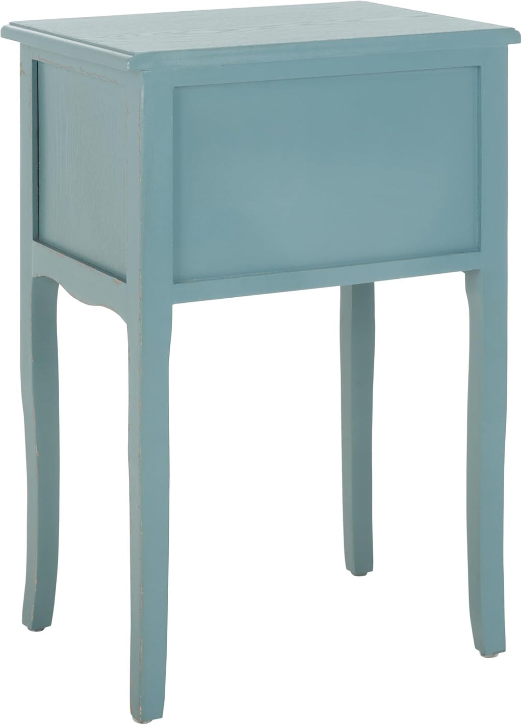 SAFAVIEH Furniture - Lori 2-Drawer End Table - Pale Blue & White Smoke - Solid Wood - Farmhouse Classic Design - Ideal for Living Room, Entryway, 18.1'W x 13'D x 26.8'H - Fully Assembled (AMH6576F)