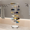 Hat Display Stand 7 Tiers Large Hat Racks Floor Stand with Wheels, Movable Standing Baseball Caps Display Holder - Place 35 Hats, Easy to Assemble (White)