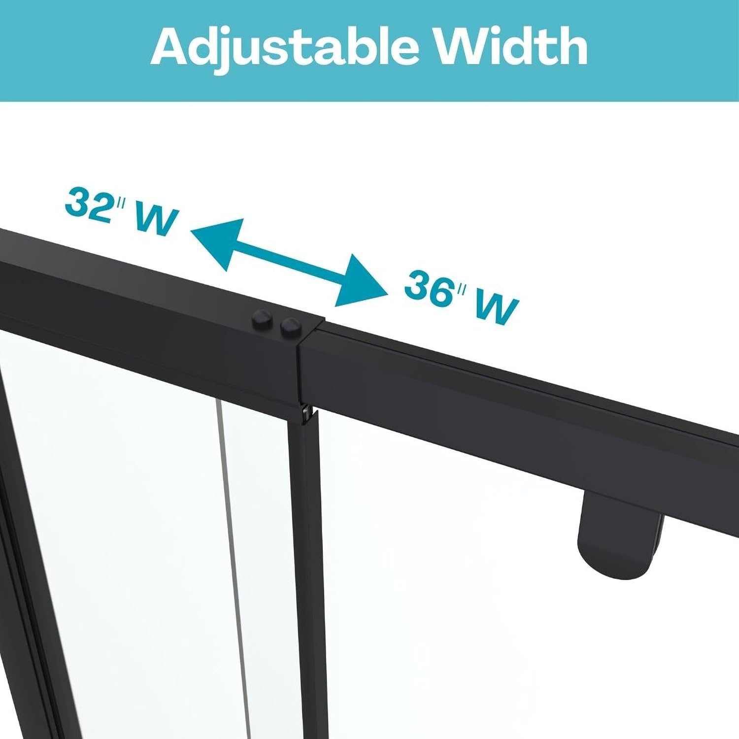 TOOLKISS 32 in. to 36 in. W x 72 in. H Pivot Swing Framed Shower Door in Matte Black with Clear Glass