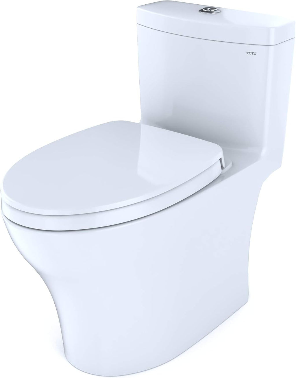 TOTO® Aquia® IV One-Piece Elongated Dual Flush 1.28 and 0.9 GPF Universal Height, WASHLET®+ Ready Toilet with CEFIONTECT®, Cotton White- MS646124CEMFGN#01