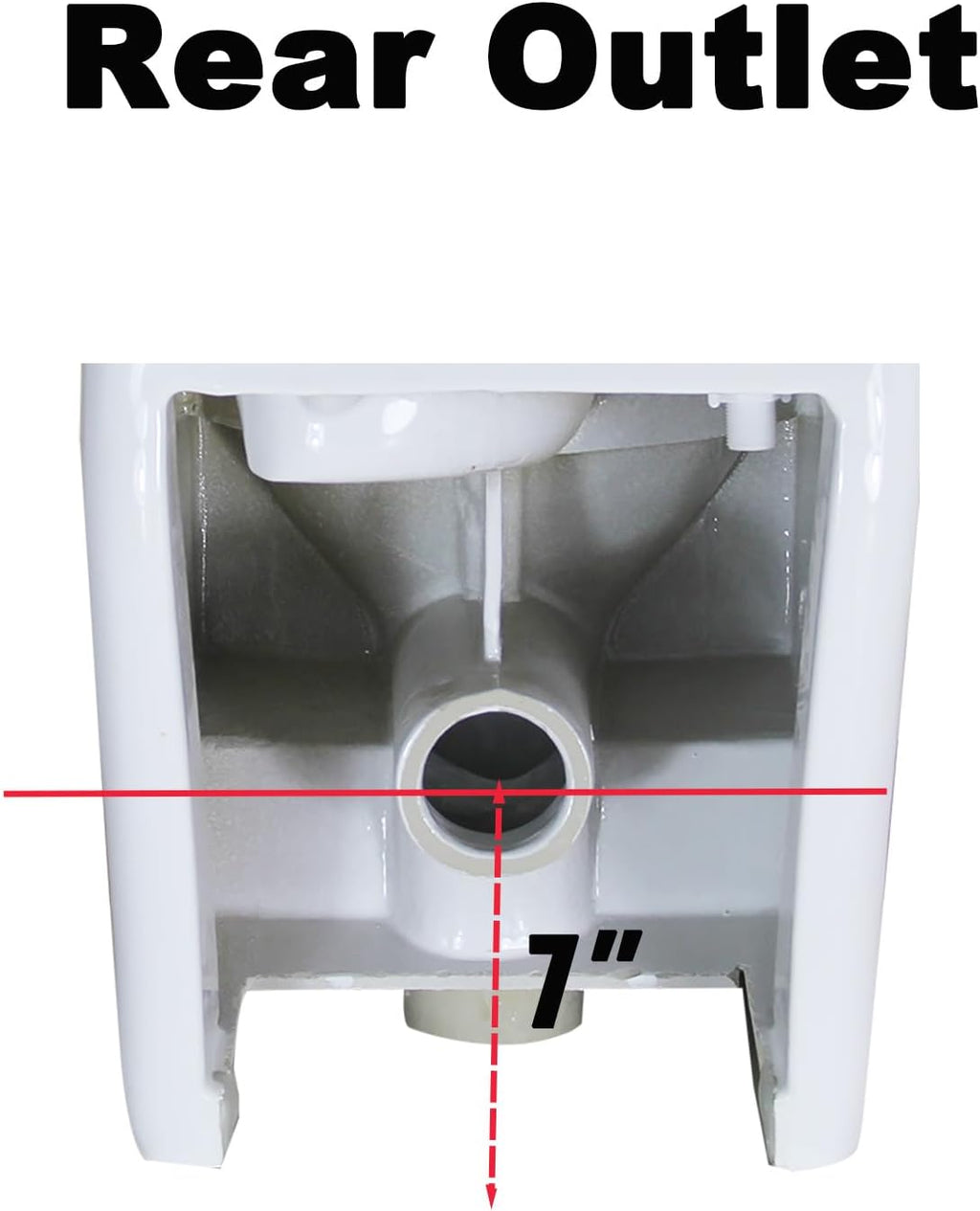 WinZo WZ5813 Rear Outlet Toilet Two Piece Square Design with Dual Flush 1.1/1.6 GPF P Trap Wall Discharge for Bathroom, White