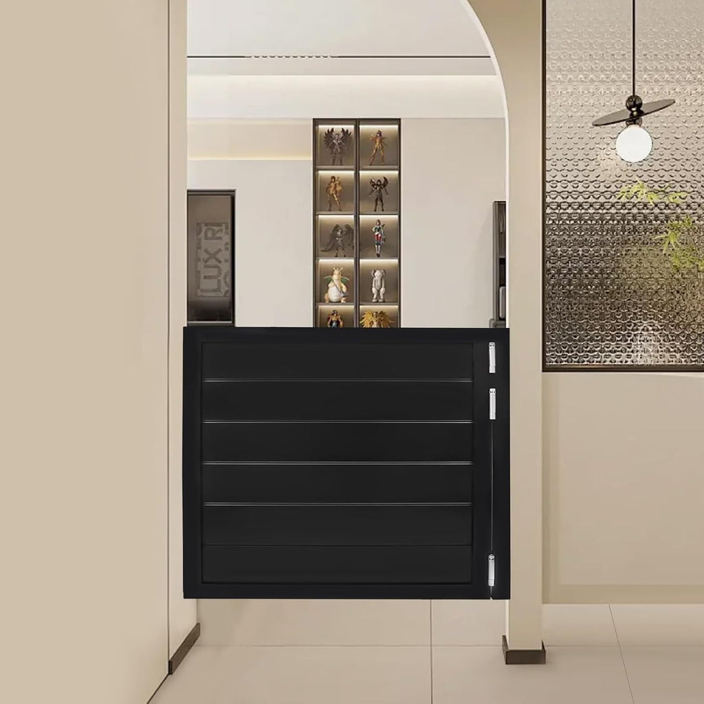 Cafe Swinging Doors,Wood Interior Saloon Half Partition Swing Door with 3 Hinges for House Kitchen Shop Entrance Pub Porch(35.4 * 35.4in-Black)