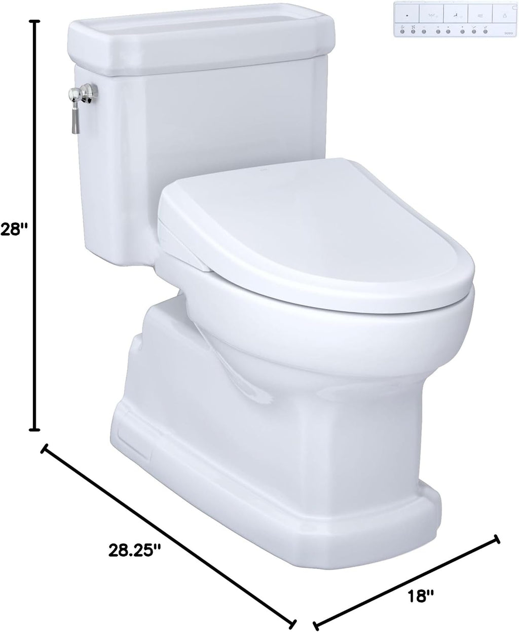 TOTO® Eco Guinevere® WASHLET+ Ready Elongated 1.28 GPF Universal Height Skirted Toilet with CEFIONTECT®, Bone - MS974224CEFG#03