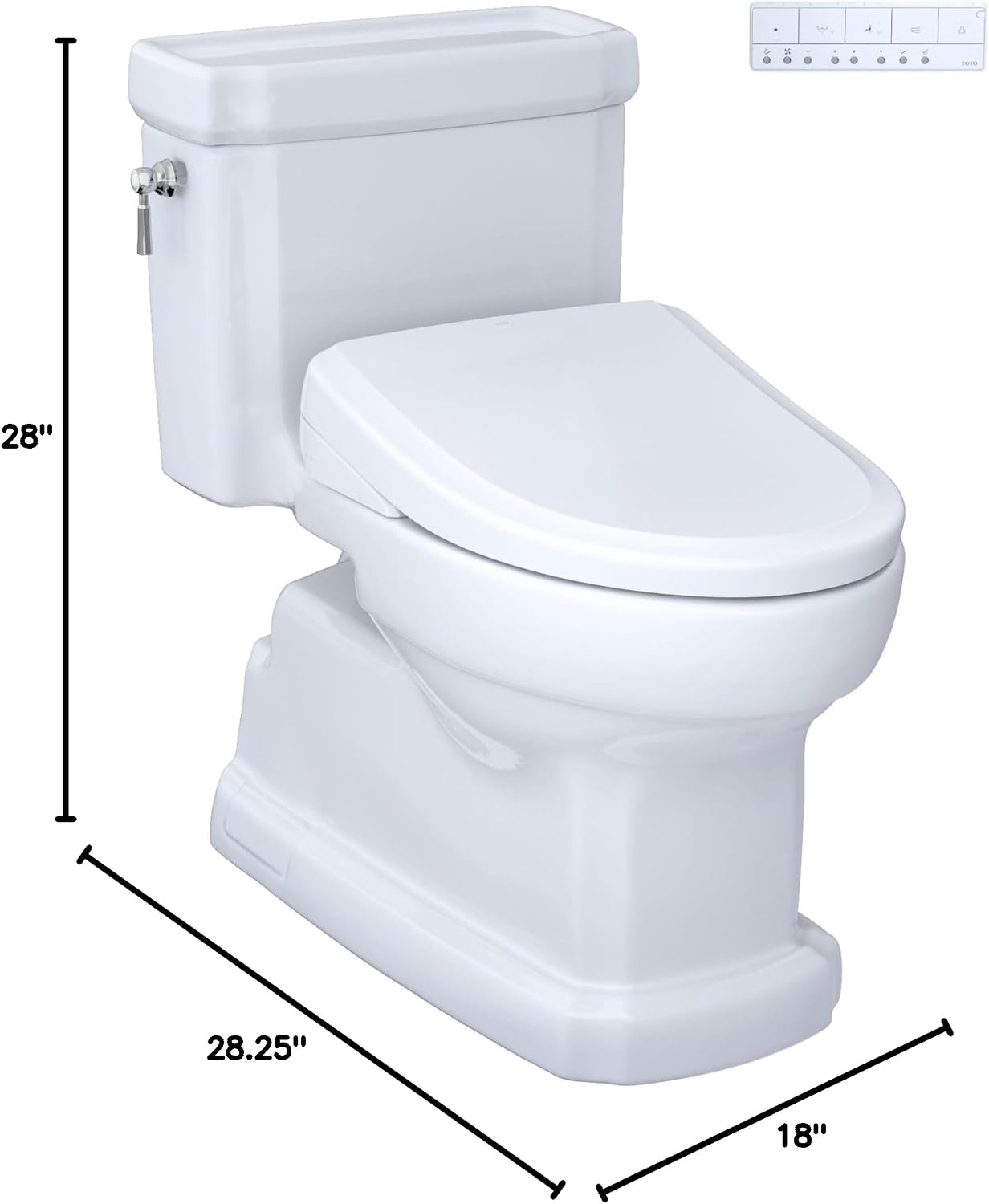 TOTO® Eco Guinevere® WASHLET+ Ready Elongated 1.28 GPF Universal Height Skirted Toilet with CEFIONTECT®, Bone - MS974224CEFG#03
