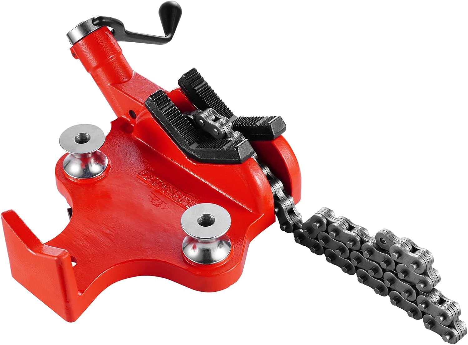 VEVOR Heavy-Duty Pipe Chain Vise, 1/2' - 8' Pipe Capacity, 34.6' Rugged Chain & Cast Iron Base, Industrial-Grade Pipe Clamping for Plumbing, Automotive Repairs, Metalworking