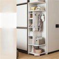 Coat Shelf, Storage Shelves, Multifunctional Corner Racks, Clothes Rack with Hook, Open Corner Shelf for Entryway, Hallway, Living Room(White,15.8x15.8x70.9in)