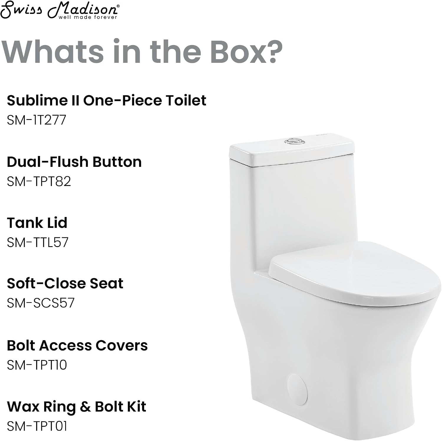 Sublime II One-Piece 10' Rough-in 1.1/1.6 GPF Dual Top Flush Round Compact Toilet in Glossy White