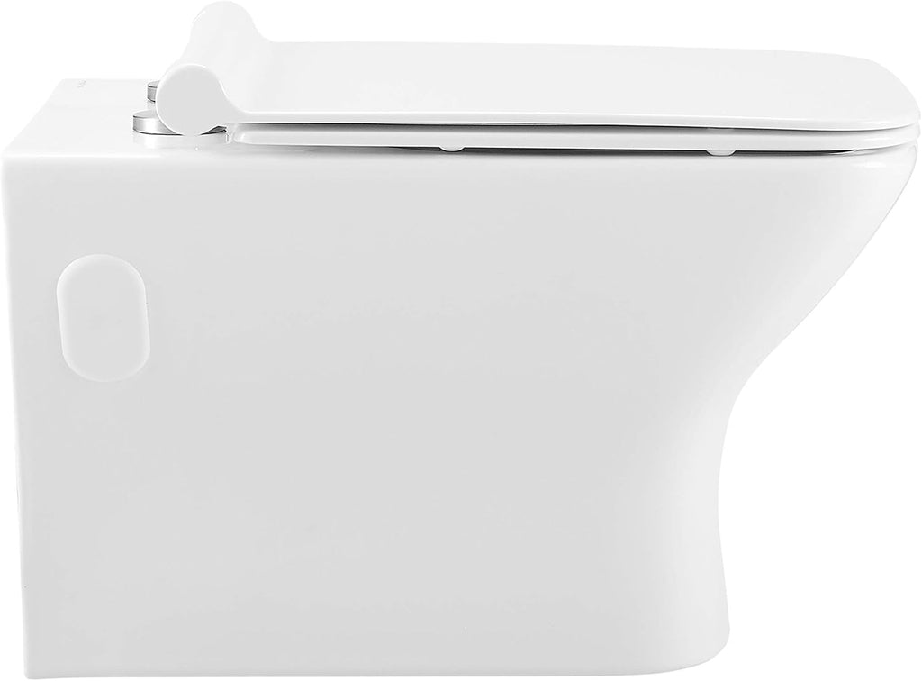 Swiss Madison Well Made Forever SM-WT455 Carré Wall Hung Toilet, Glossy White
