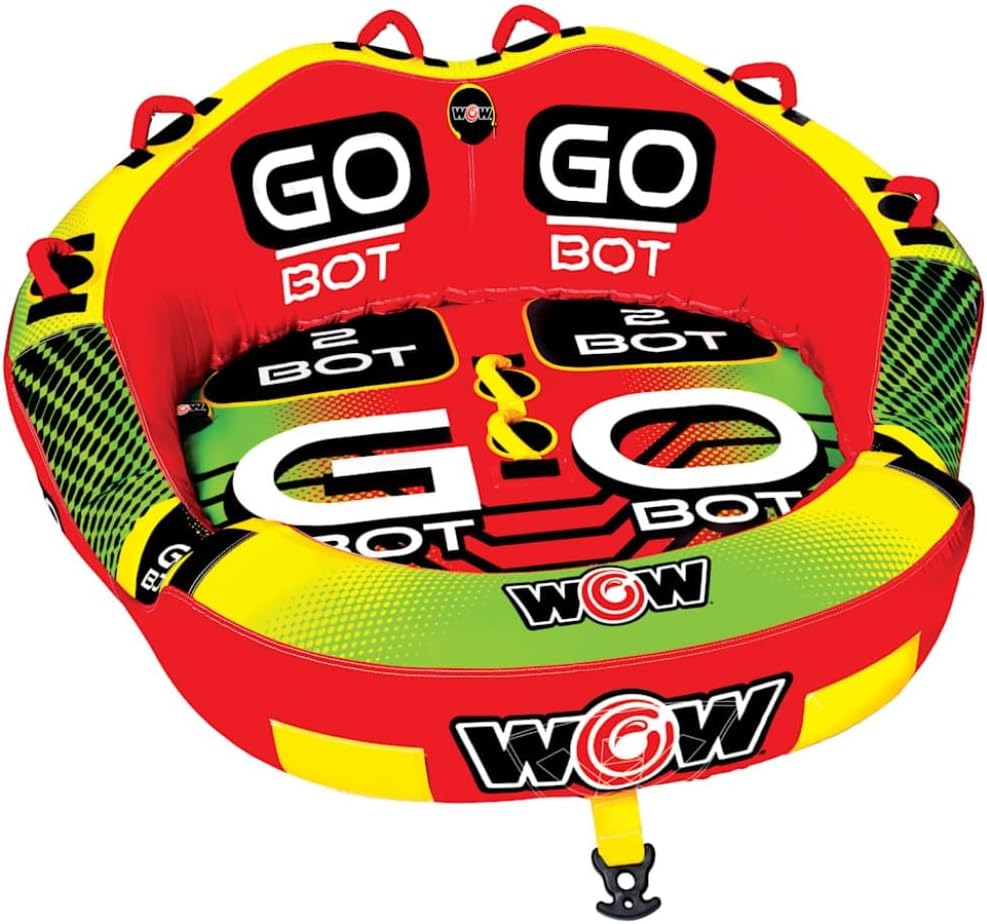 Wow Sports Go Bot Towable Tube - Front & Back Tow Points - for Boating - Kids & Adults