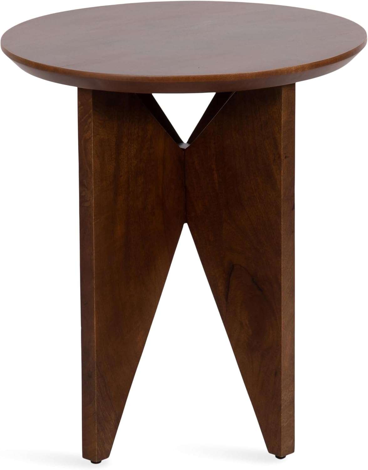 Kate and Laurel Faiza Modern Wooden Round Side Table, 18 x 18 x 20, Walnut Brown, Transitional Wood End Table for Use as Bedroom Nightstand or Living Room Accent Table