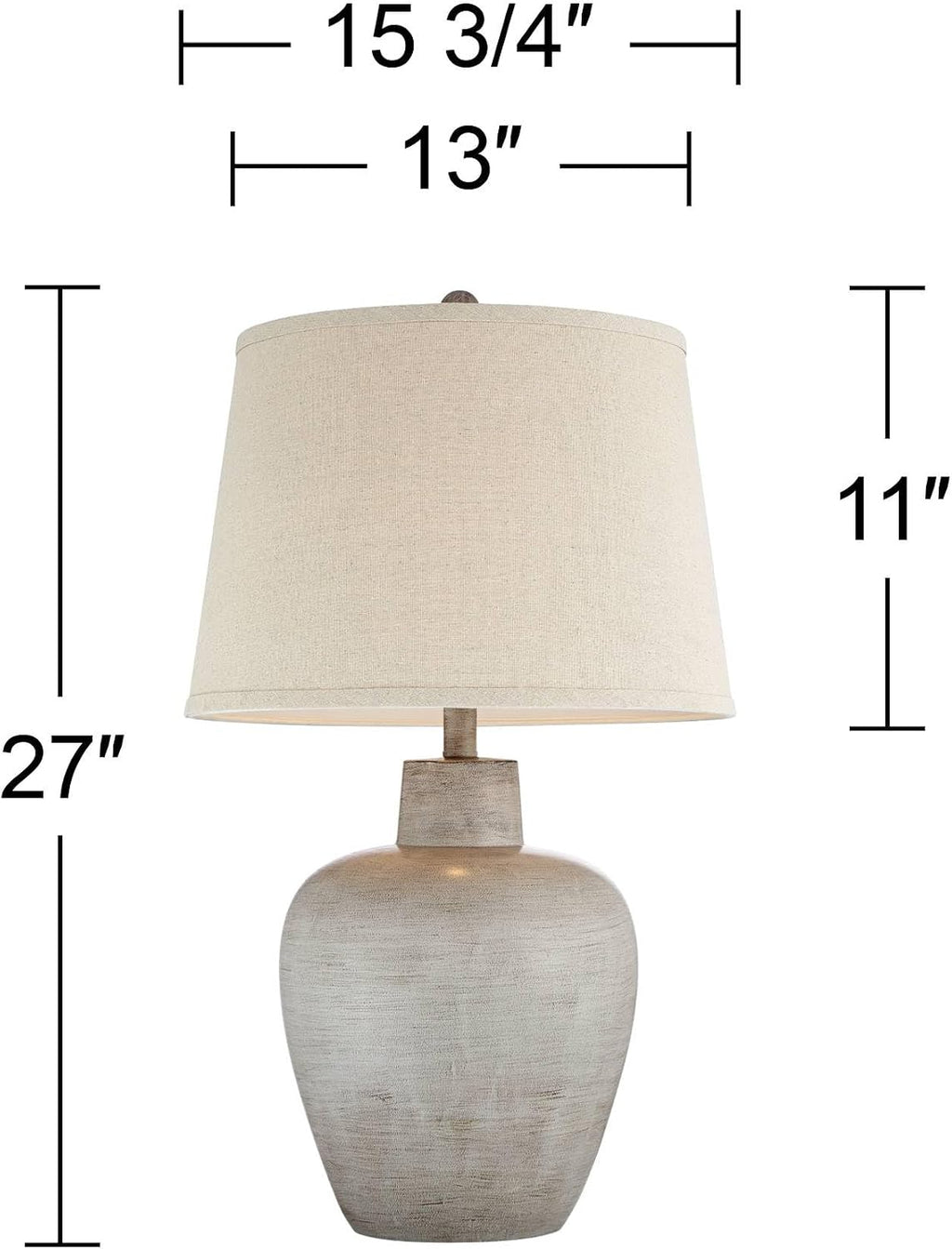Regency Hill Glenn 27' Tall Urn Natural Cottage Southwestern Table Lamps Set of 2 with Smart Sockets Gray Terra Cotta Living Room Bedroom Bedside Nightstand House Office Home Reading Beige Shade