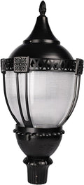 Acorn LED Post Top Light Fixture with Photocell Watt Tunable 60W/50W/30W Color Selectable 3000K/4000K/5000K 100-277V Black Housing Outdoor Area Lighting for Street, Pathways, and Parks