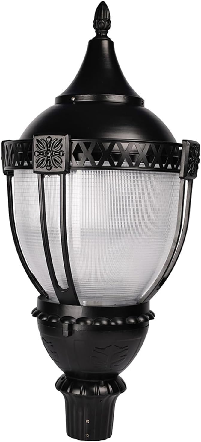 Acorn LED Post Top Light Fixture with Photocell Watt Tunable 60W/50W/30W Color Selectable 3000K/4000K/5000K 100-277V Black Housing Outdoor Area Lighting for Street, Pathways, and Parks