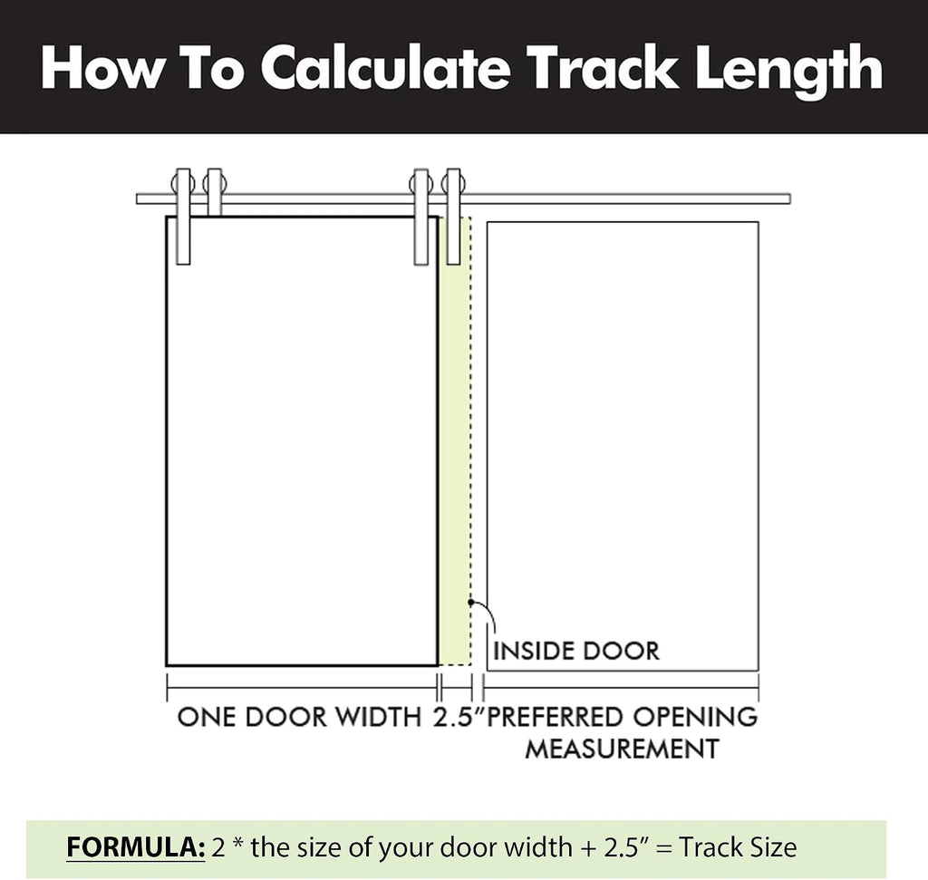 Homacer Black Rustic Single Track Bypass Sliding Barn Door Hardware Kit, for Two/Double Doors, 4ft Long Flat Track, Classic Design Roller,