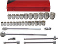 Wright Tool 650 3/4' Drive Standard Metric Socket Set with Box (31-Piece)