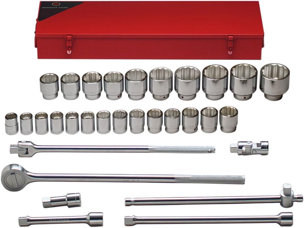 Wright Tool 650 3/4' Drive Standard Metric Socket Set with Box (31-Piece)