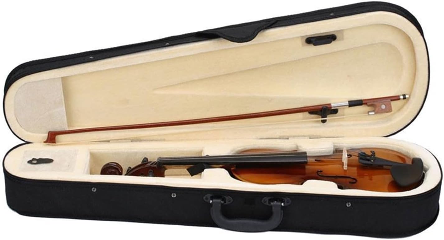 TSTS Basswood 1/2 Acoustic Violin with Case Bow Inside Soft Box Natural Violin Musical Instruments Adults Violins