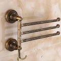 ZHOUXIAO Luxury Swing Out Towel Bar Black Gold Finish/Towel Racks for Bathroom or Kitchen, Metal Towel Bar Folding Arm Swivel Hanger Bathroom Storage Organizer Wall Mounted 3Bars