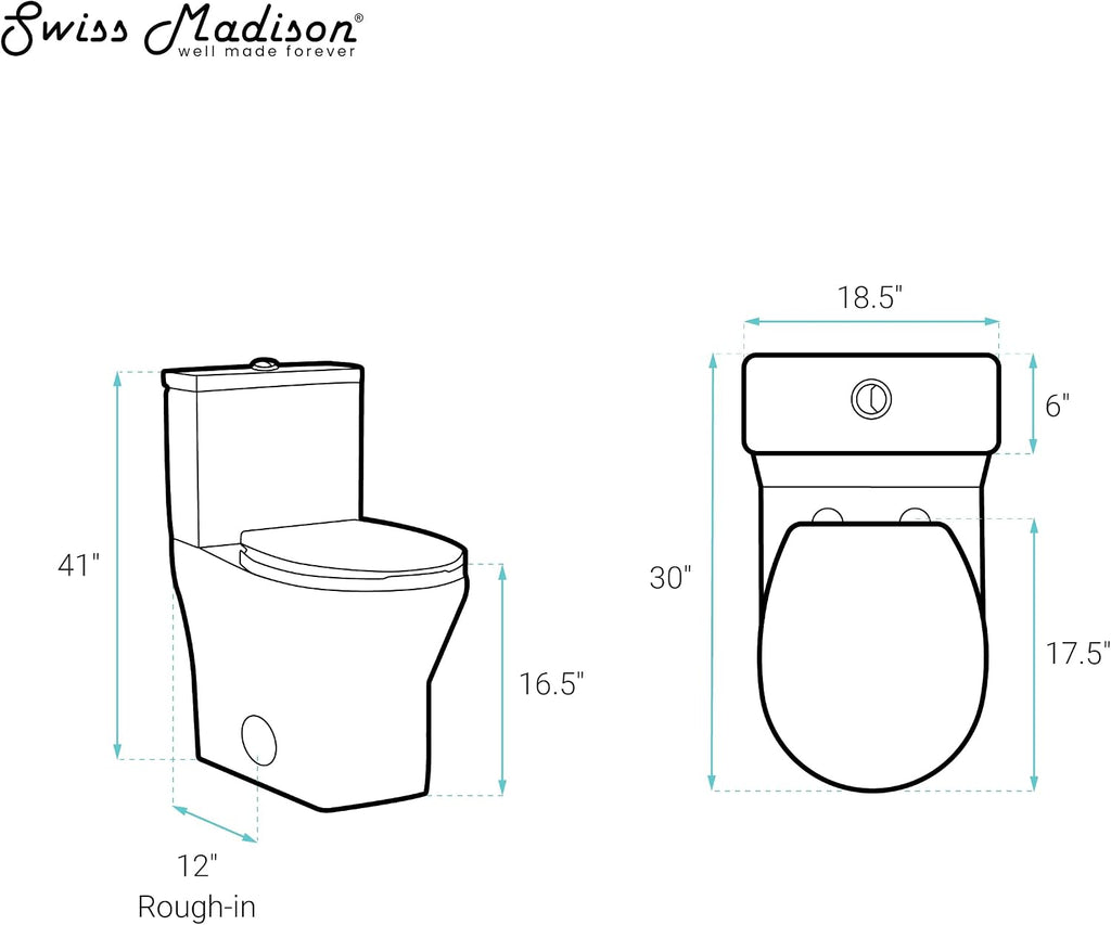 Swiss Madison SM-2T257 Sublime II Compact Two Piece Toilet